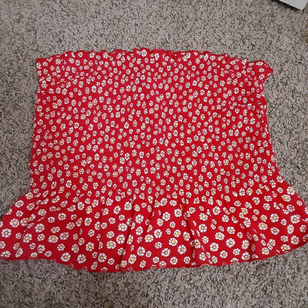 Red tube top